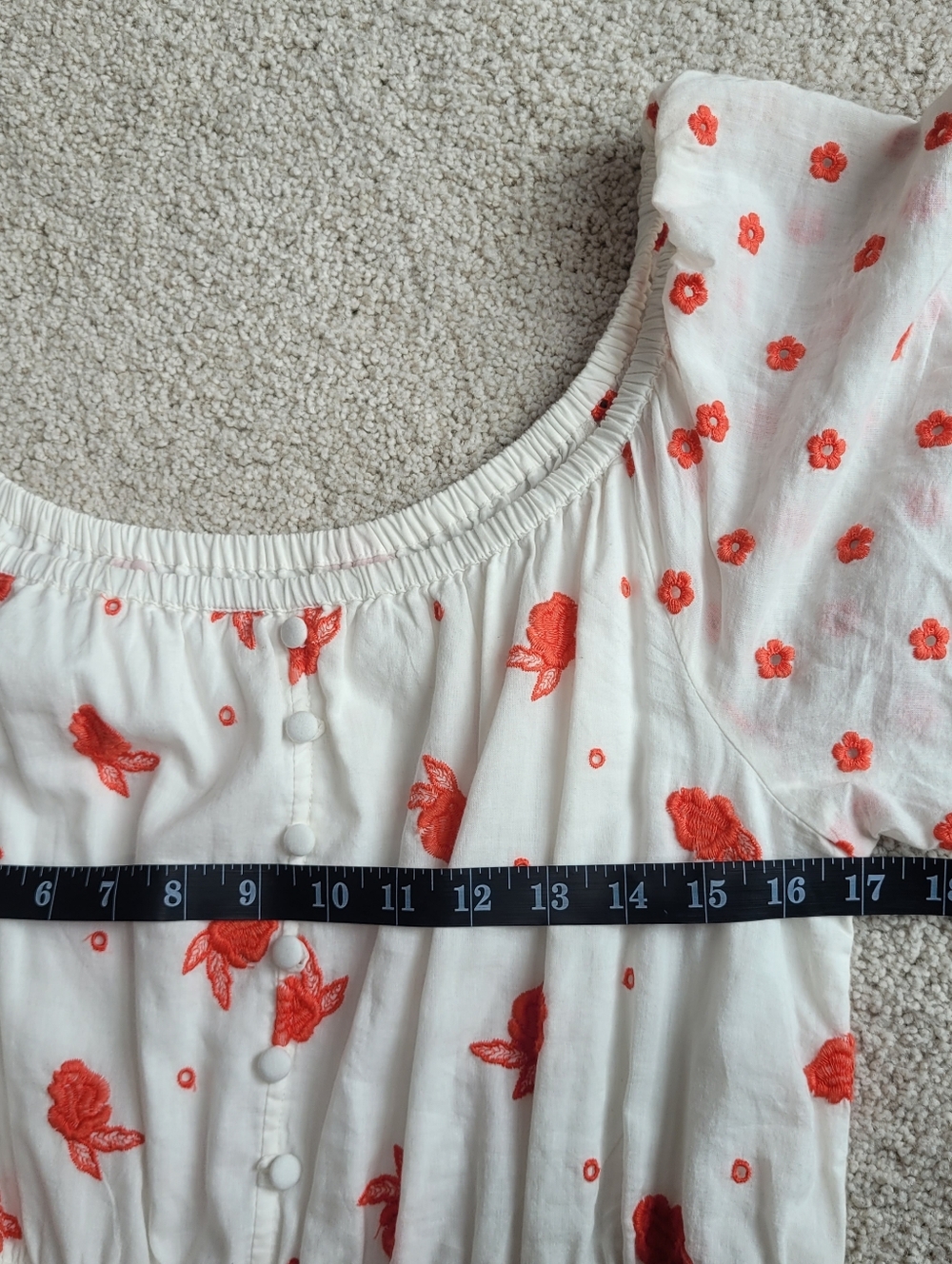 Anthropologie Esme Embroidered Floral Maxi Dress Boho Tiered Cottagecore Sz M - Picture 11 of 14